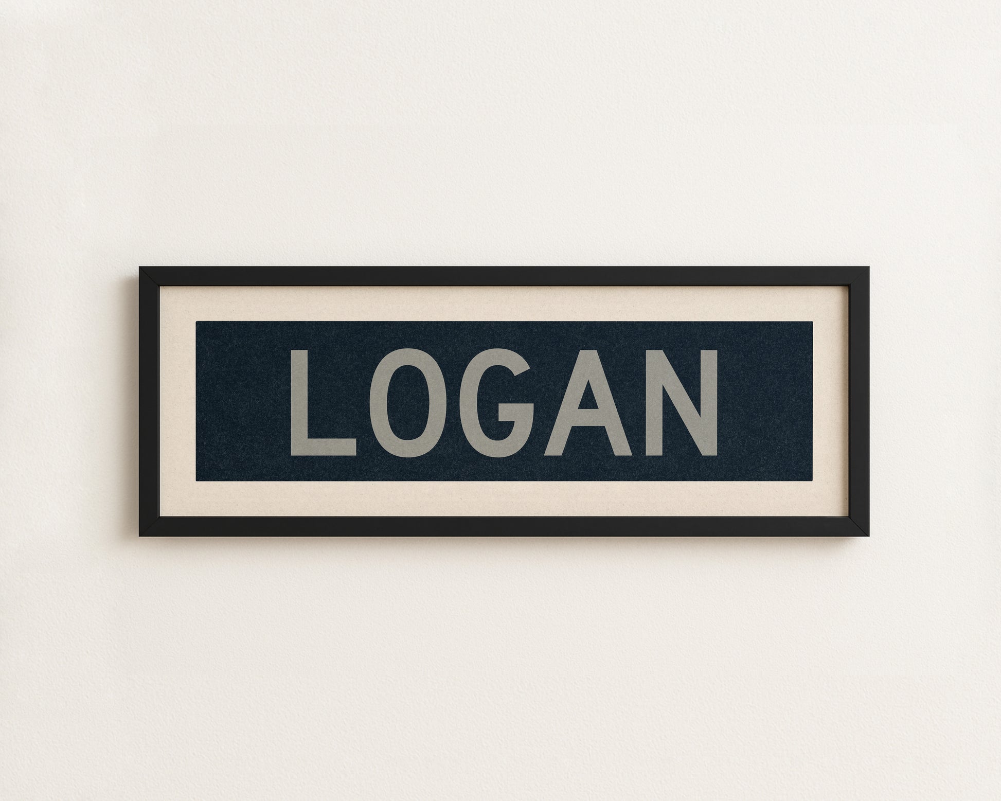 Framed Logan Navy and Gray Bus Scroll - Tejas Country Club