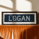 Framed Logan Navy and Gray Bus Scroll - Tejas Country Club