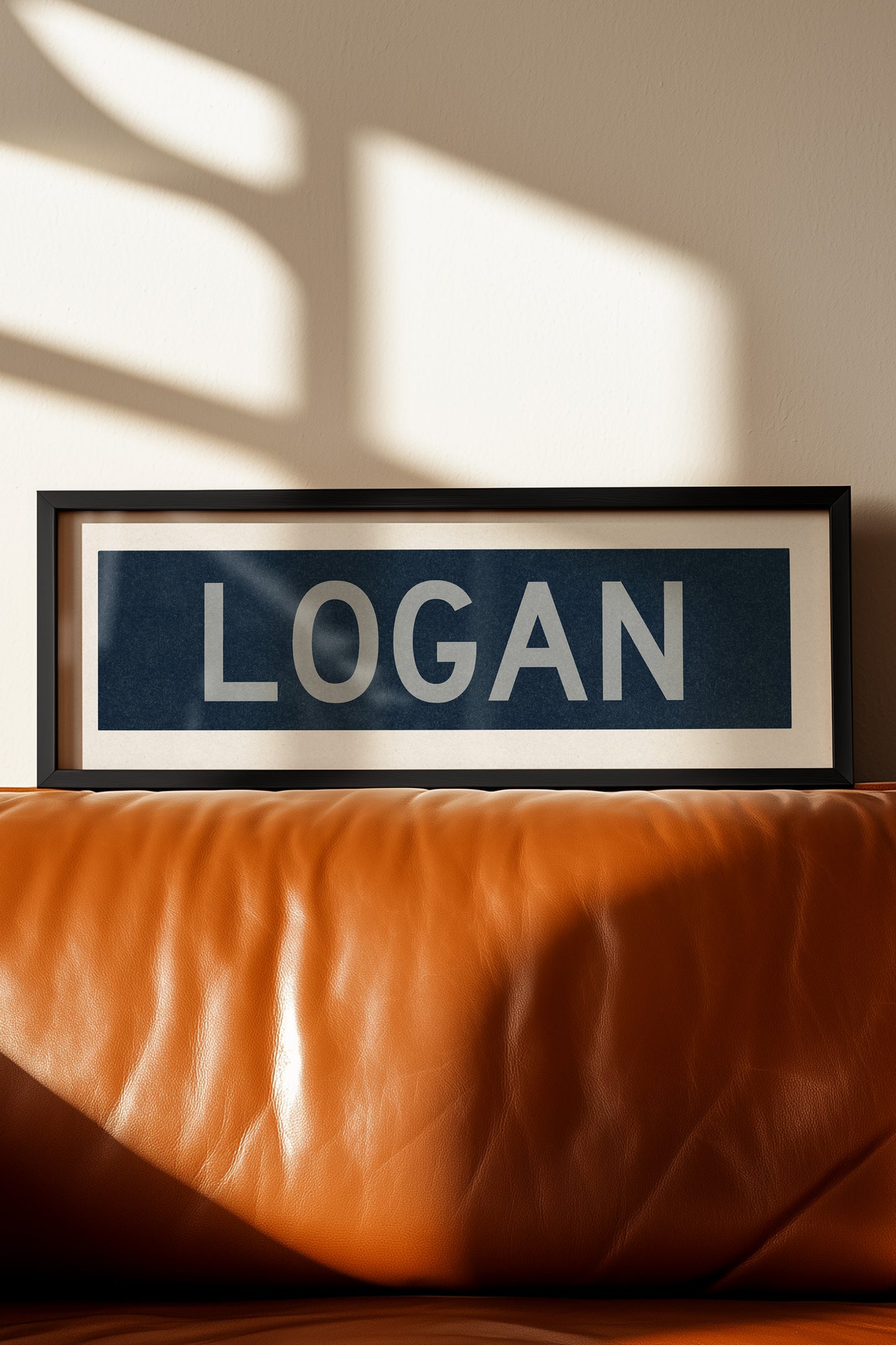 Framed Logan Navy and Gray Bus Scroll - Tejas Country Club