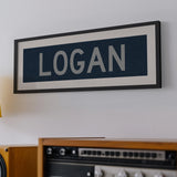 Framed Logan Navy and Gray Bus Scroll - Tejas Country Club