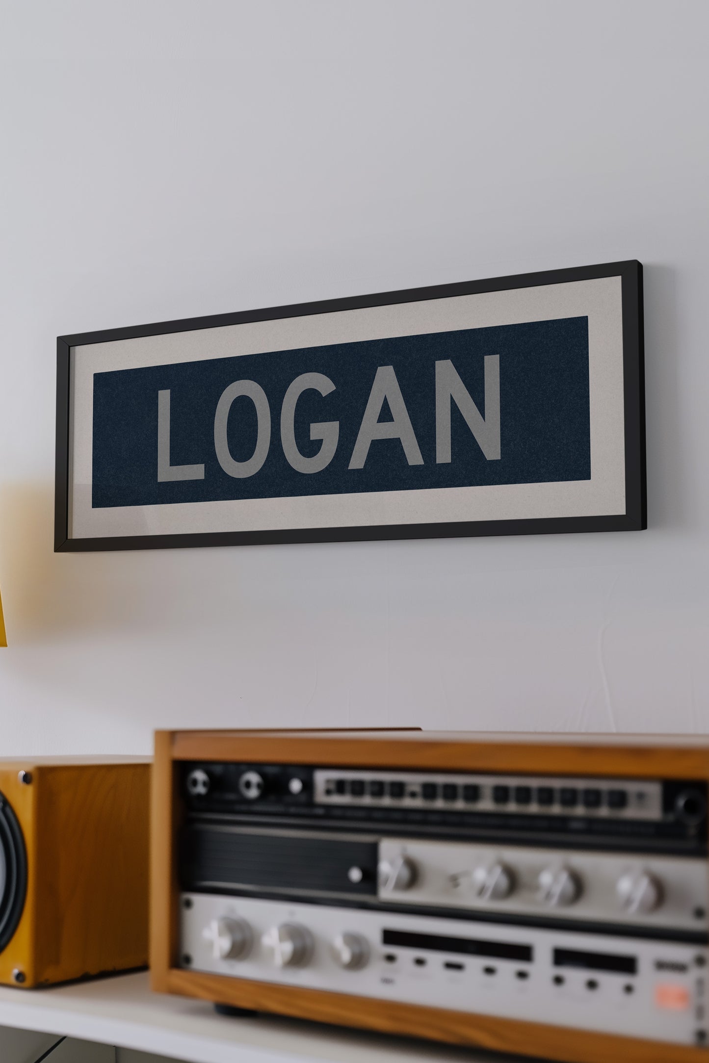 Framed Logan Navy and Gray Bus Scroll - Tejas Country Club