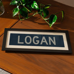 Framed Logan Navy and Gray Bus Scroll - Tejas Country Club