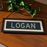 Framed Logan Navy and Gray Bus Scroll - Tejas Country Club