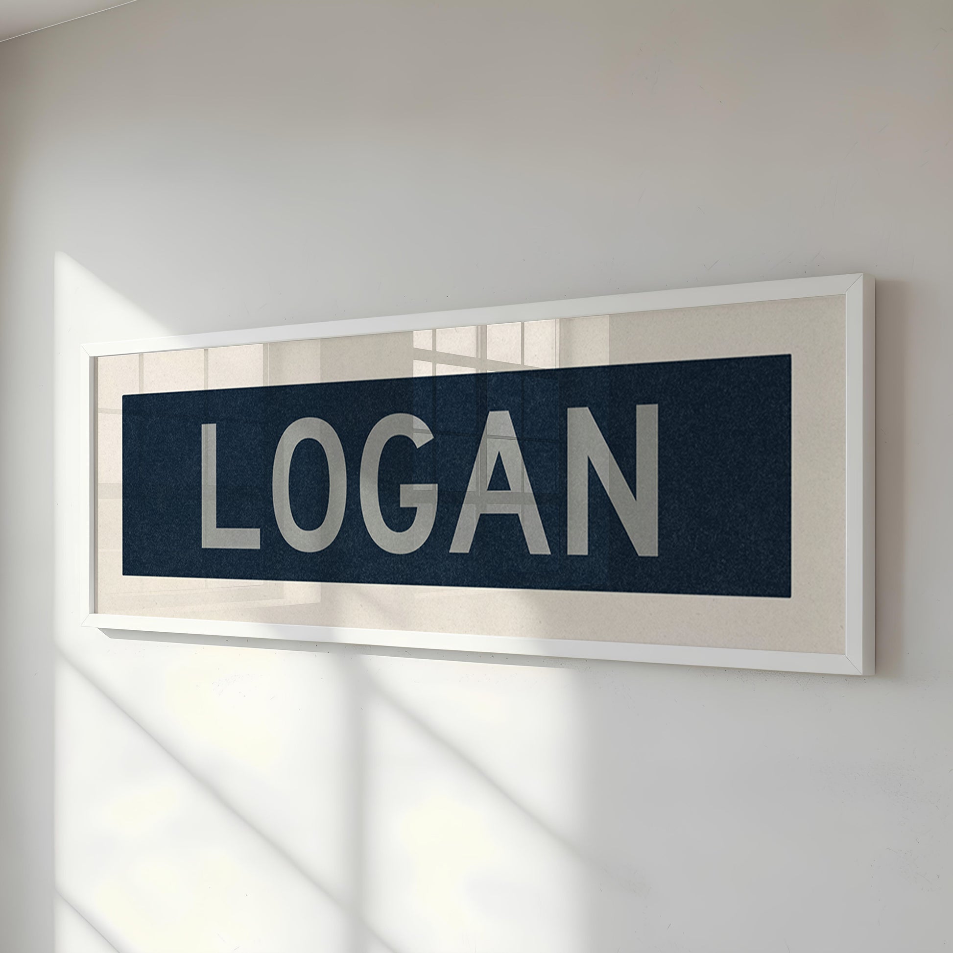 Framed Logan Navy and Gray Bus Scroll - Tejas Country Club