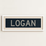 Framed Logan Navy and Gray Bus Scroll - Tejas Country Club