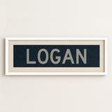Framed Logan Navy and Gray Bus Scroll - Tejas Country Club