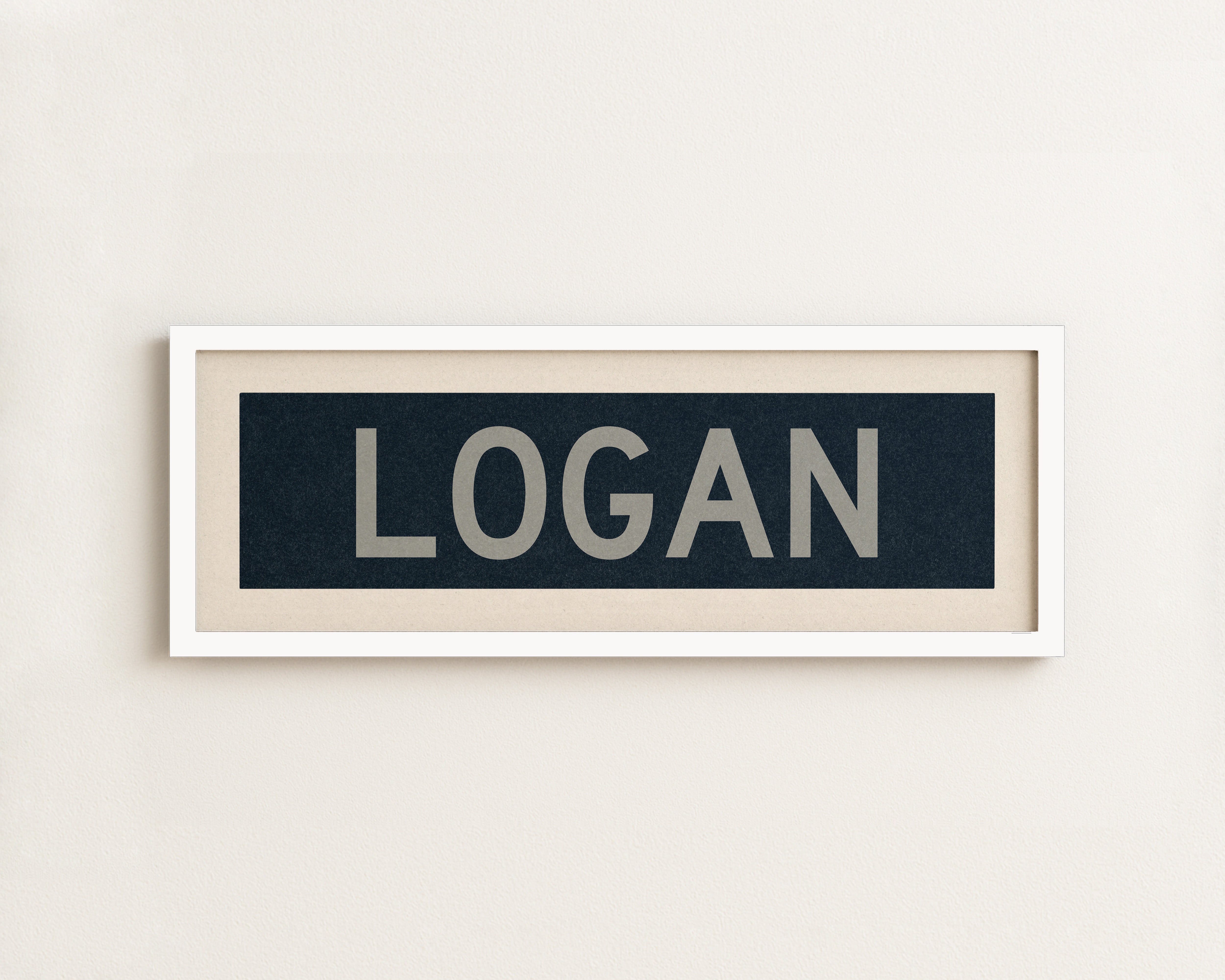 Framed Logan Navy and Gray Bus Scroll - Tejas Country Club