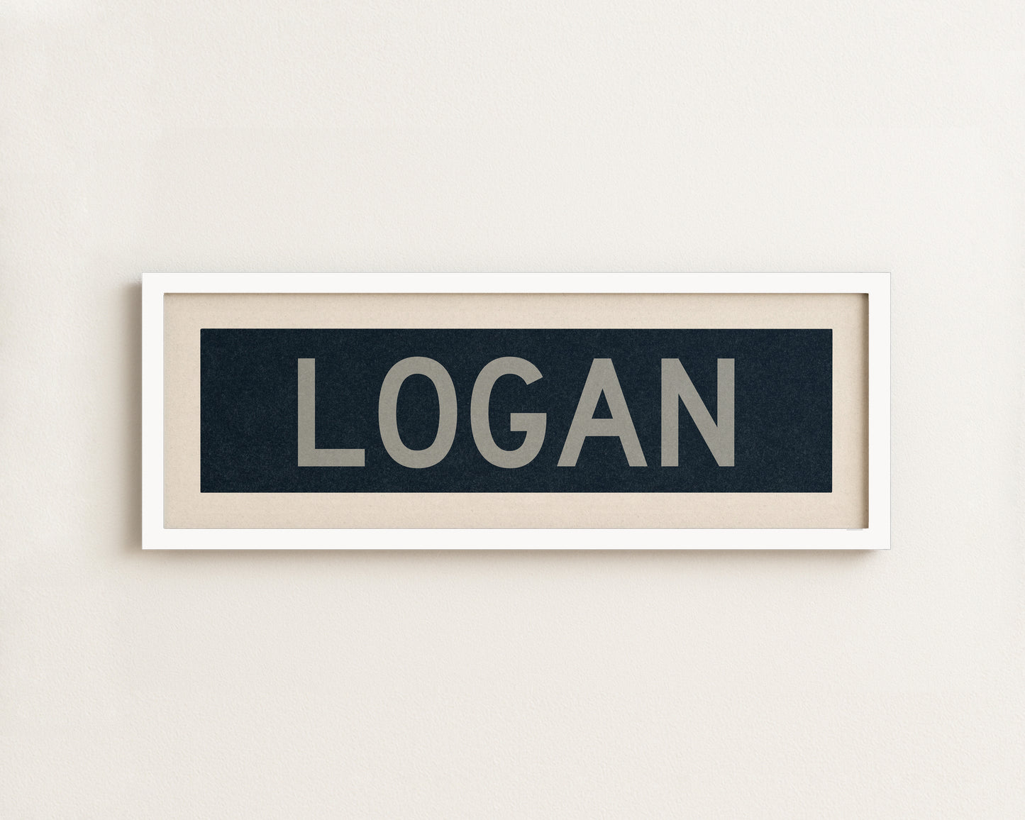 Framed Logan Navy and Gray Bus Scroll - Tejas Country Club