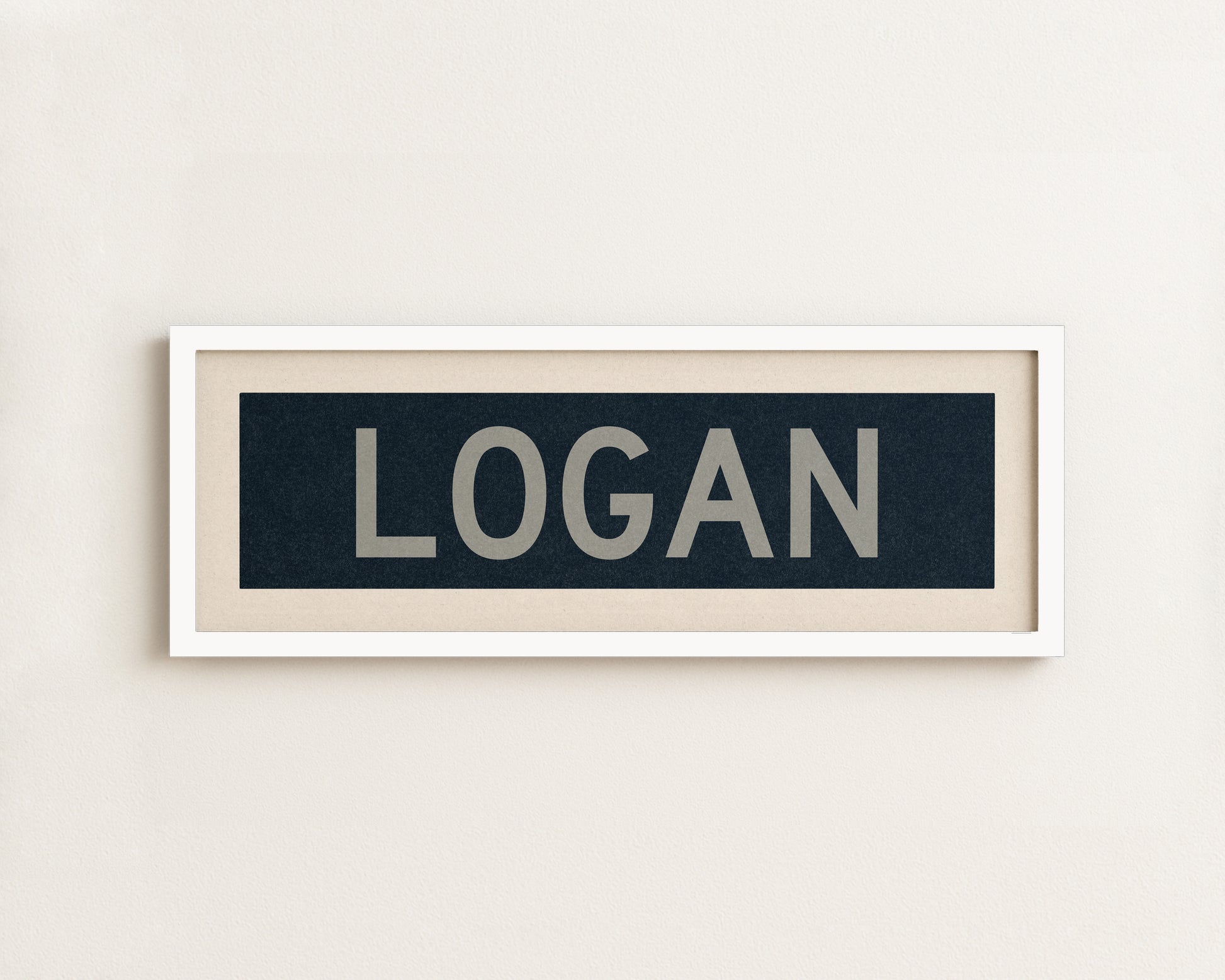 Framed Logan Navy and Gray Bus Scroll - Tejas Country Club