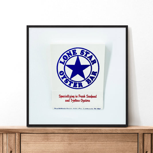 Lone Star Oyster Bar Lubbock Texas Matchbook Photography Print - Tejas Country Club