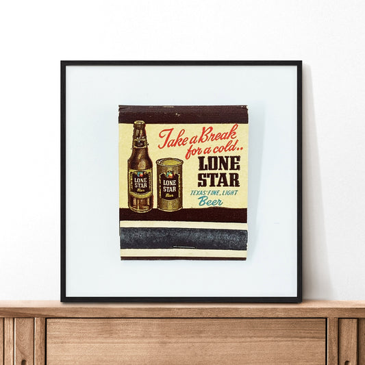 Vintage Lone Star Beer Matchbook Photography Print - Tejas Country Club