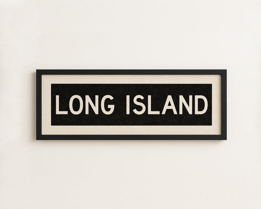 Framed Long island New York Bus Scroll