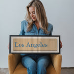 Saturdays in Los Angeles, California Blue Vintage Flash Card Framed Print - Tejas Country Club