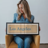 Saturdays in Los Angeles, California Blue Vintage Flash Card Framed Print - Tejas Country Club