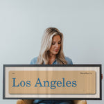 Saturdays in Los Angeles, California Blue Vintage Flash Card Framed Print - Tejas Country Club