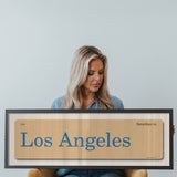 Saturdays in Los Angeles, California Blue Vintage Flash Card Framed Print - Tejas Country Club