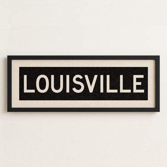 Framed Louisville Kentucky Bus Scroll