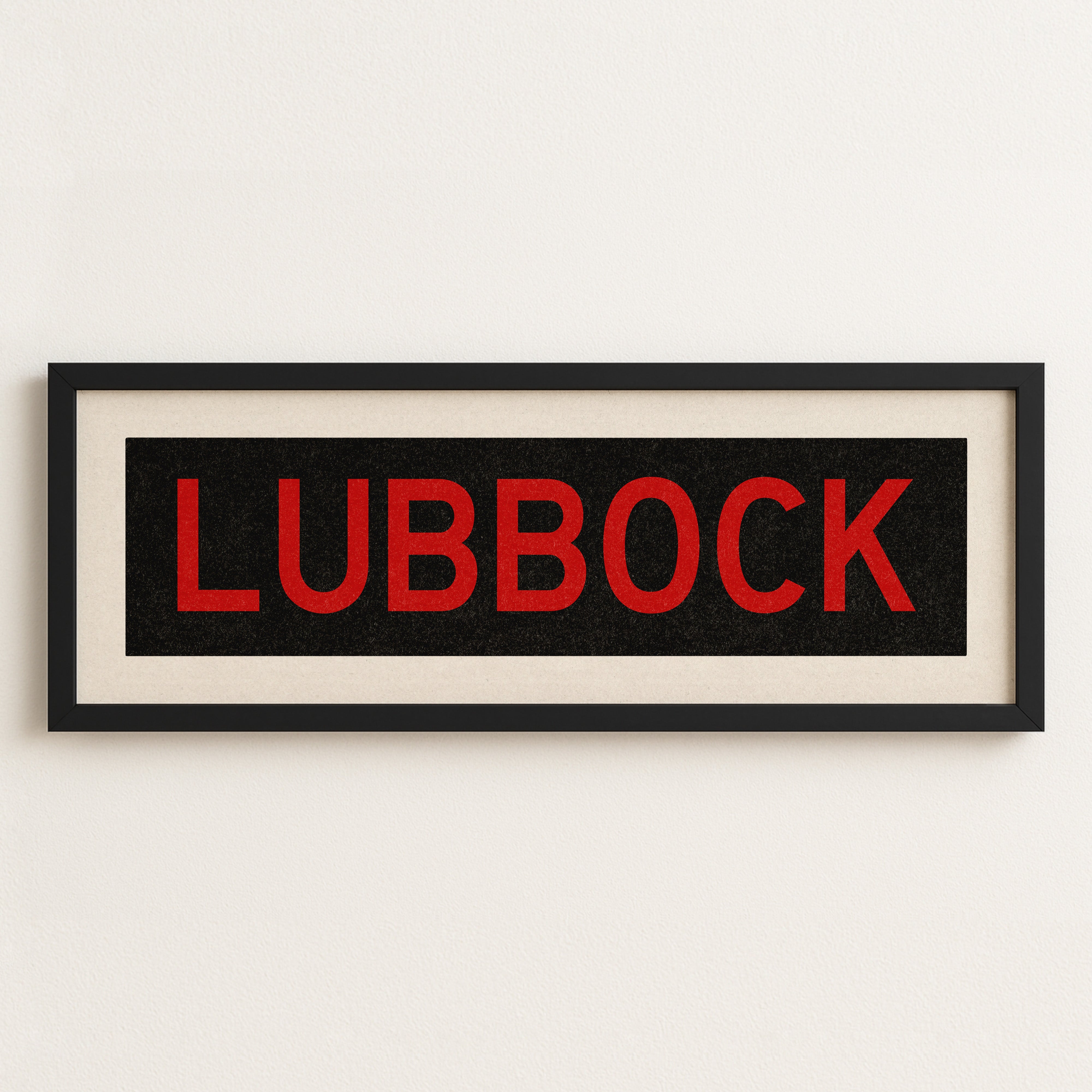 Framed Lubbock Red and Black Bus Scroll - Tejas Country Club