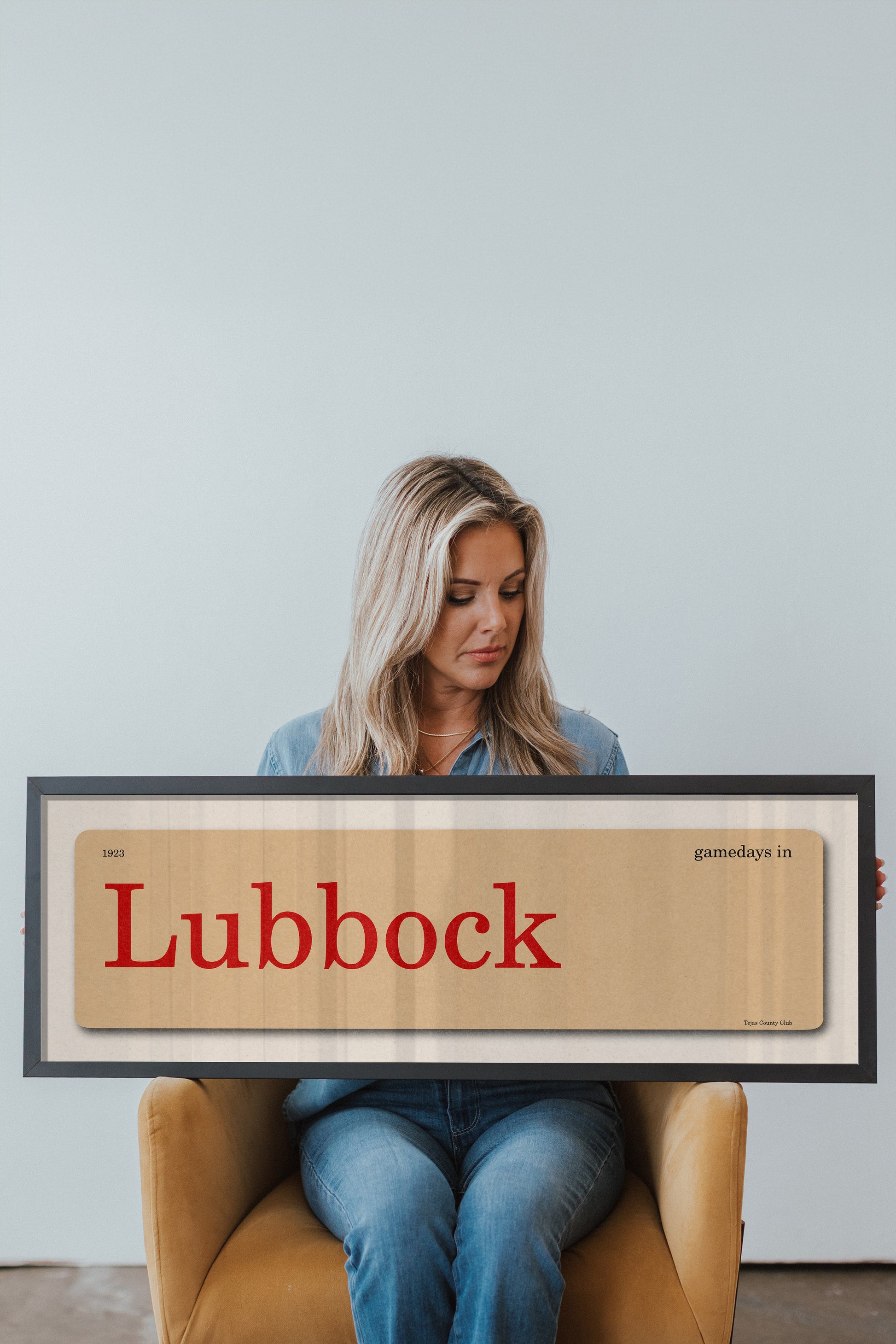 Gamedays in Lubbock, Texas Vintage Flash Card Framed Print - Tejas Country Club