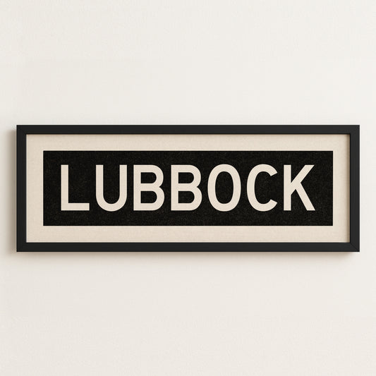 Framed Lubbock Bus Scroll Sign - Tejas Country Club