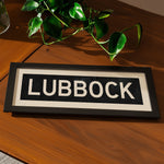 Framed Lubbock Bus Scroll Sign - Tejas Country Club