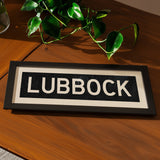 Framed Lubbock Bus Scroll Sign - Tejas Country Club