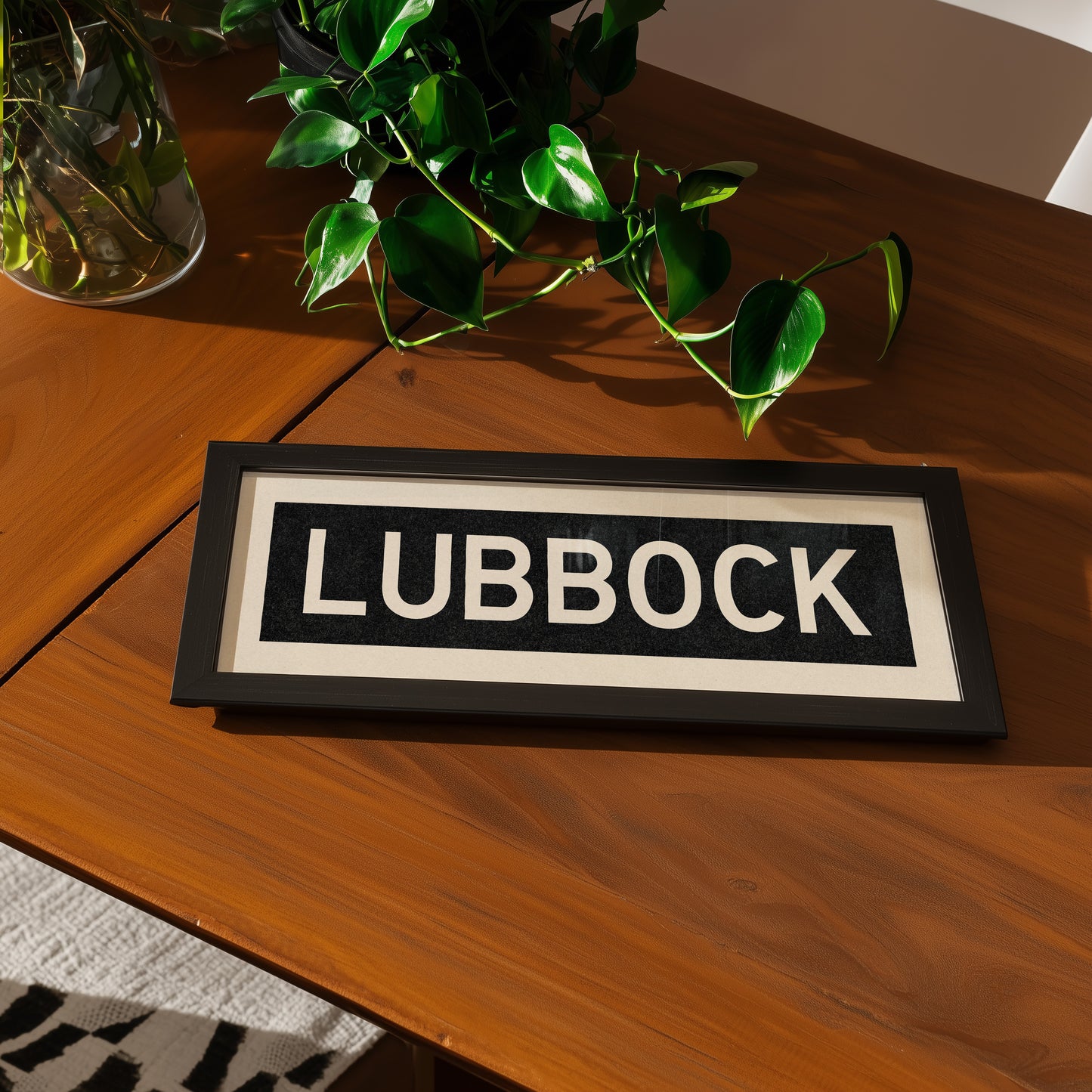 Framed Lubbock Bus Scroll Sign