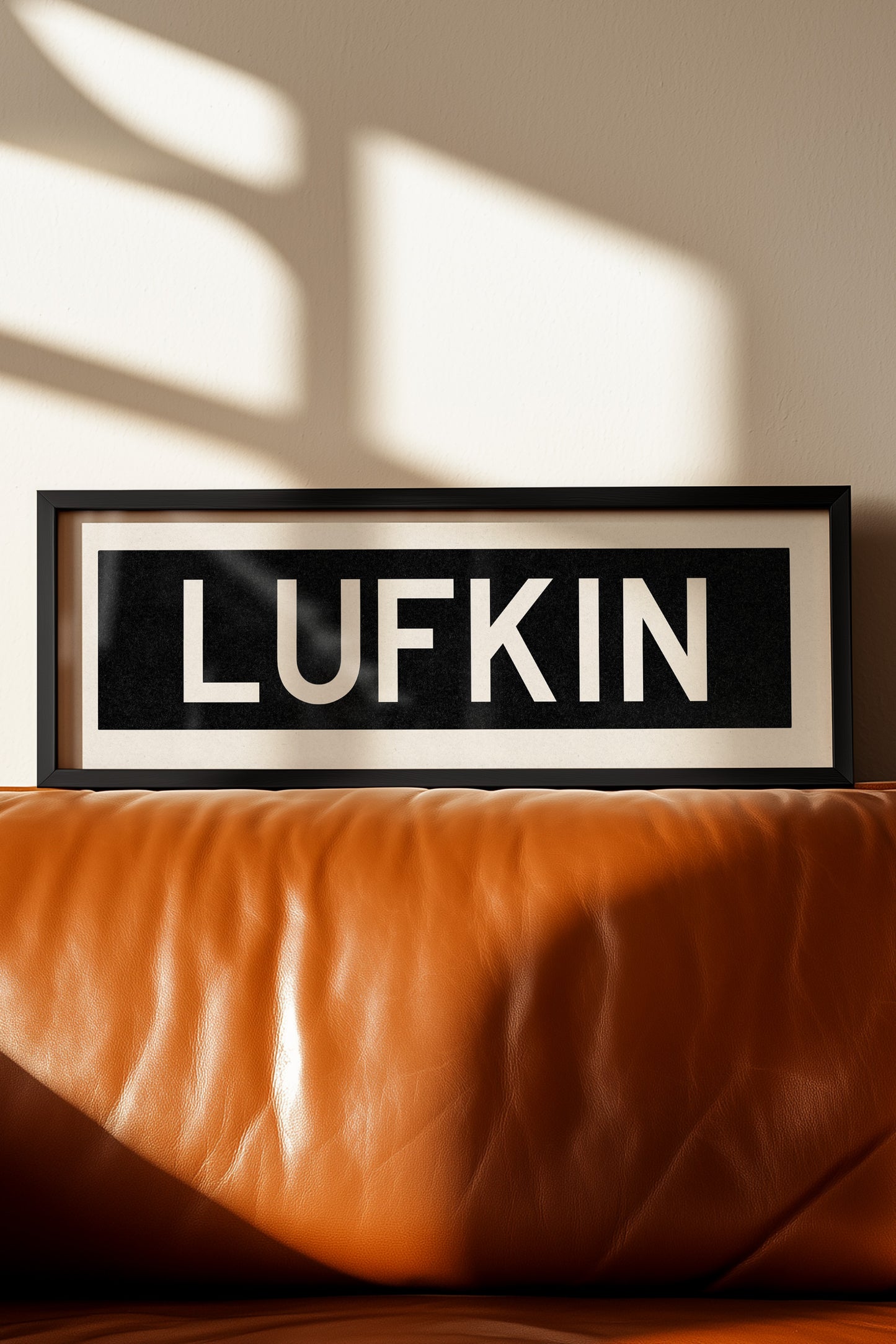 Framed Lufkin Bus Scroll Sign