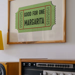Good For One Margarita Ticket Stub Art Print - Tejas Country Club
