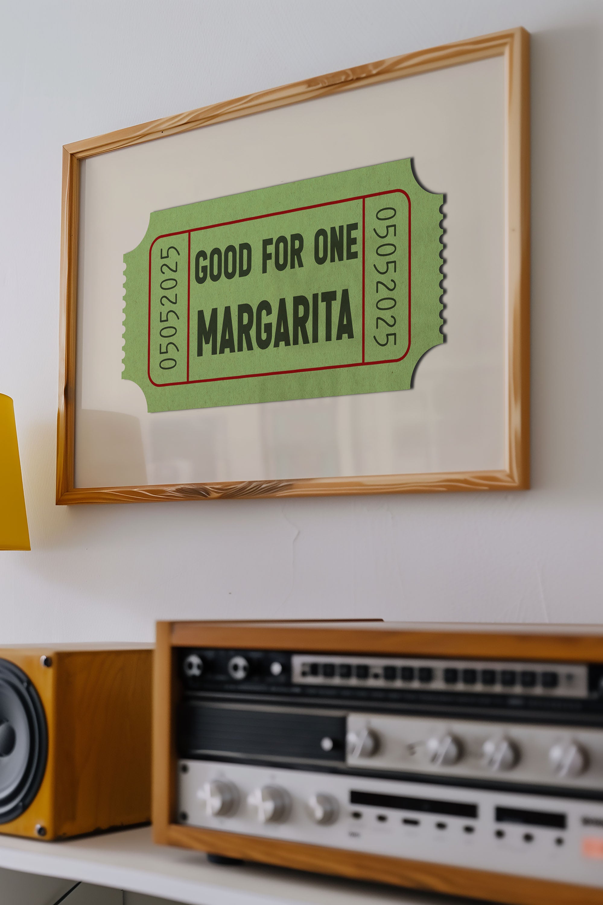 Good For One Margarita Ticket Stub Art Print - Tejas Country Club