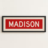 Framed Madison Red Bus Scroll - Tejas Country Club
