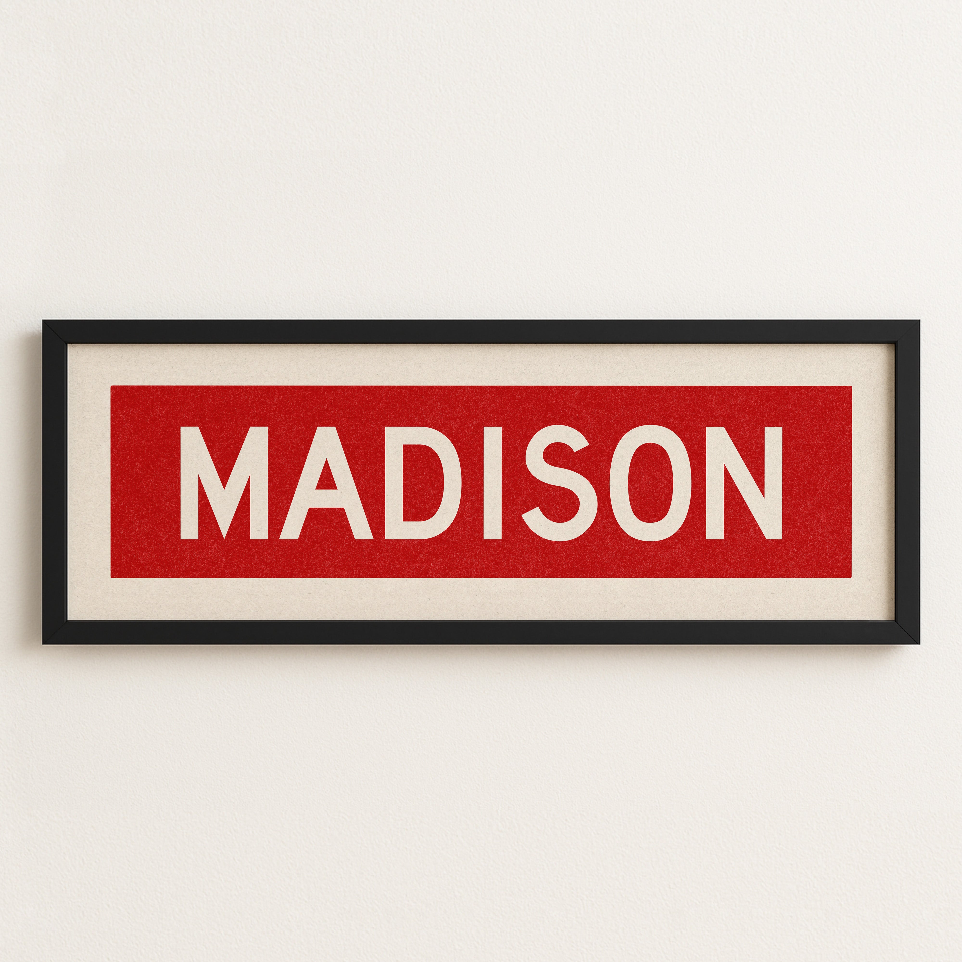 Framed Madison Red Bus Scroll - Tejas Country Club