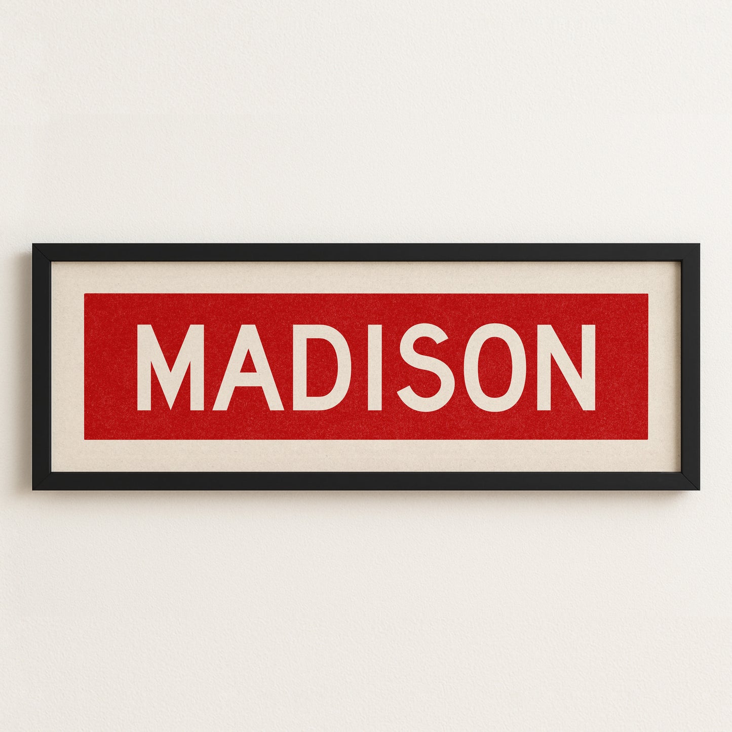 Framed Madison Red Bus Scroll - Tejas Country Club