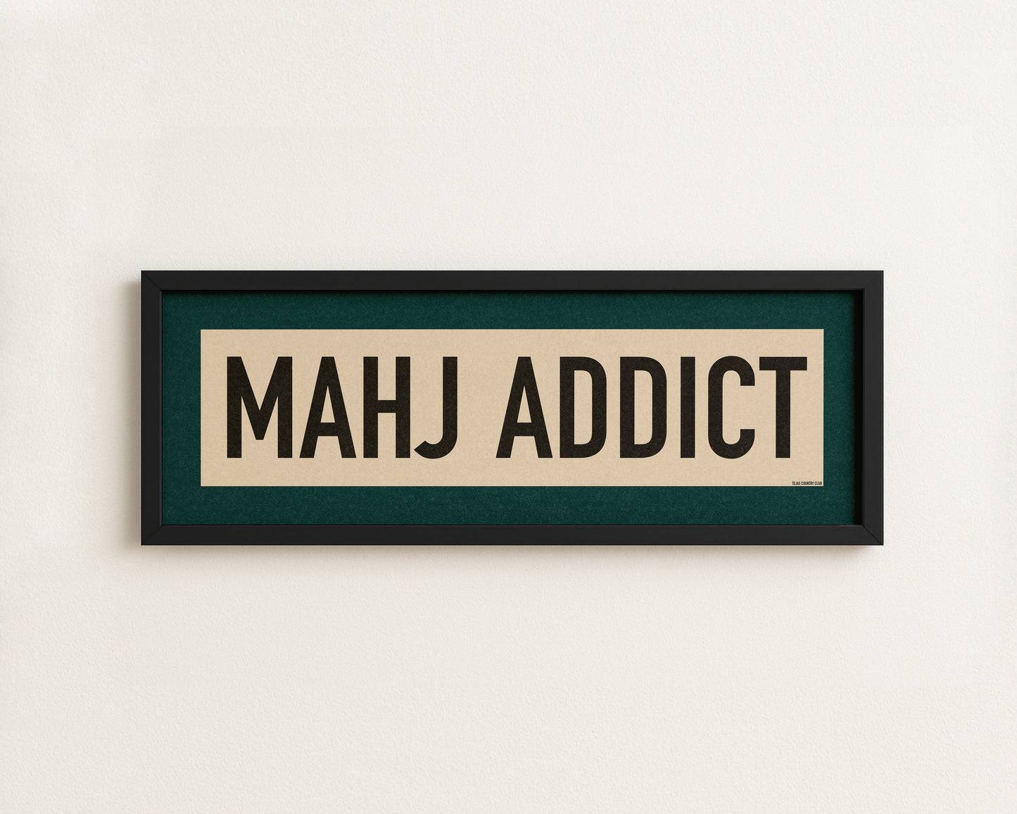Framed Mahj Addict Mahjong Art Scroll Sign
