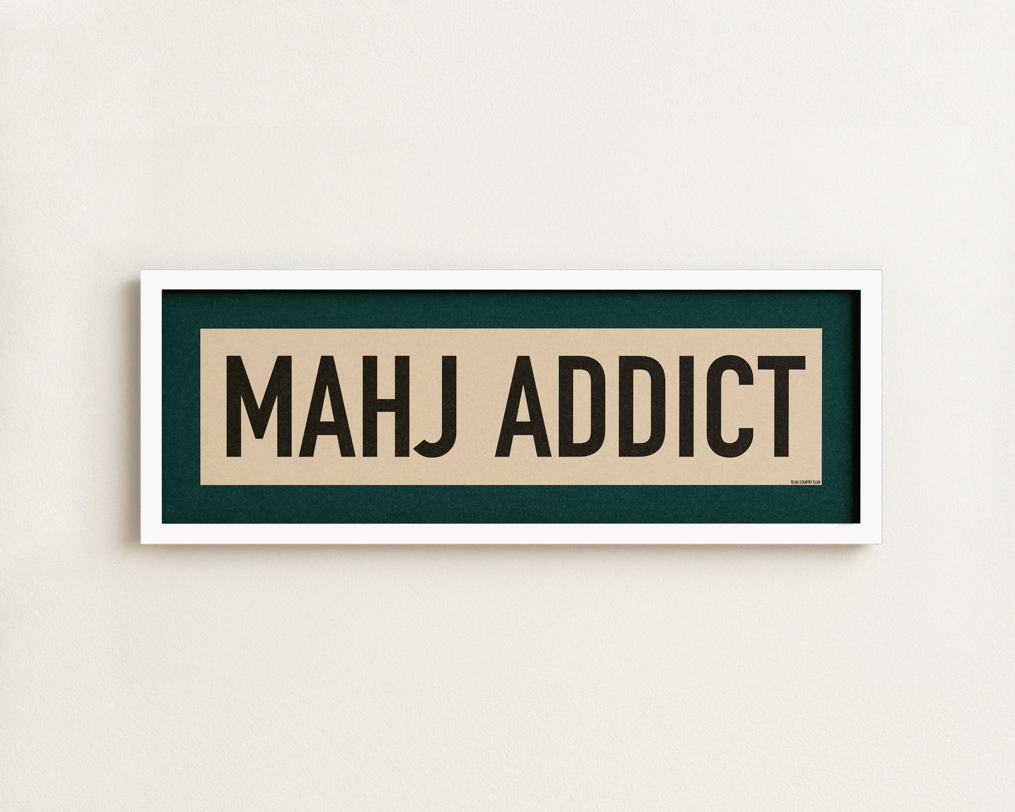Framed Mahj Addict Mahjong Art Scroll Sign