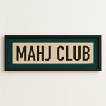 Framed Mahj Club Mahjong Art Scroll Sign - Tejas Country Club