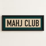 Framed Mahj Club Mahjong Art Scroll Sign - Tejas Country Club