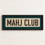 Framed Mahj Club Mahjong Art Scroll Sign - Tejas Country Club