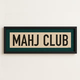 Framed Mahj Club Mahjong Art Scroll Sign - Tejas Country Club