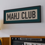 Framed Mahj Club Mahjong Art Scroll Sign - Tejas Country Club