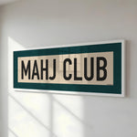 Framed Mahj Club Mahjong Art Scroll Sign - Tejas Country Club