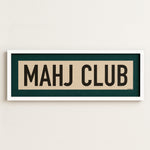 Framed Mahj Club Mahjong Art Scroll Sign - Tejas Country Club