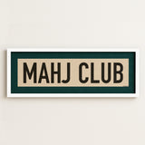 Framed Mahj Club Mahjong Art Scroll Sign - Tejas Country Club