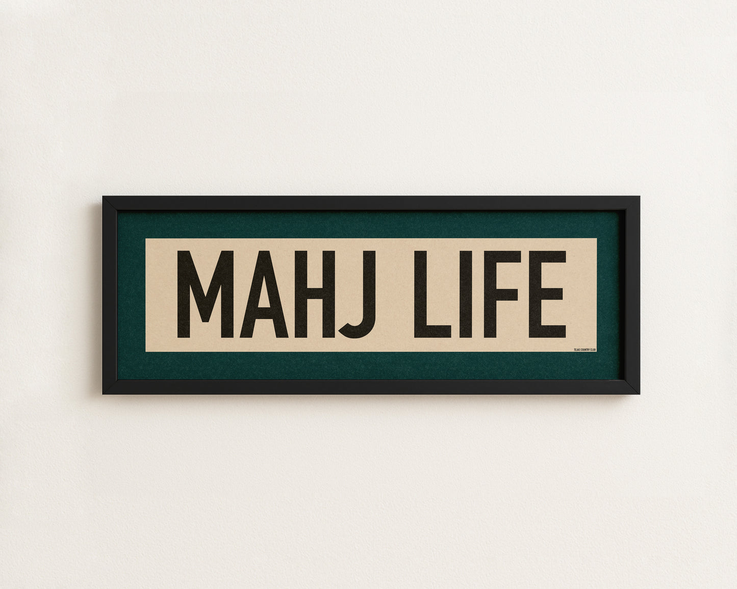Framed Mahj Life Mahjong Art Scroll Sign