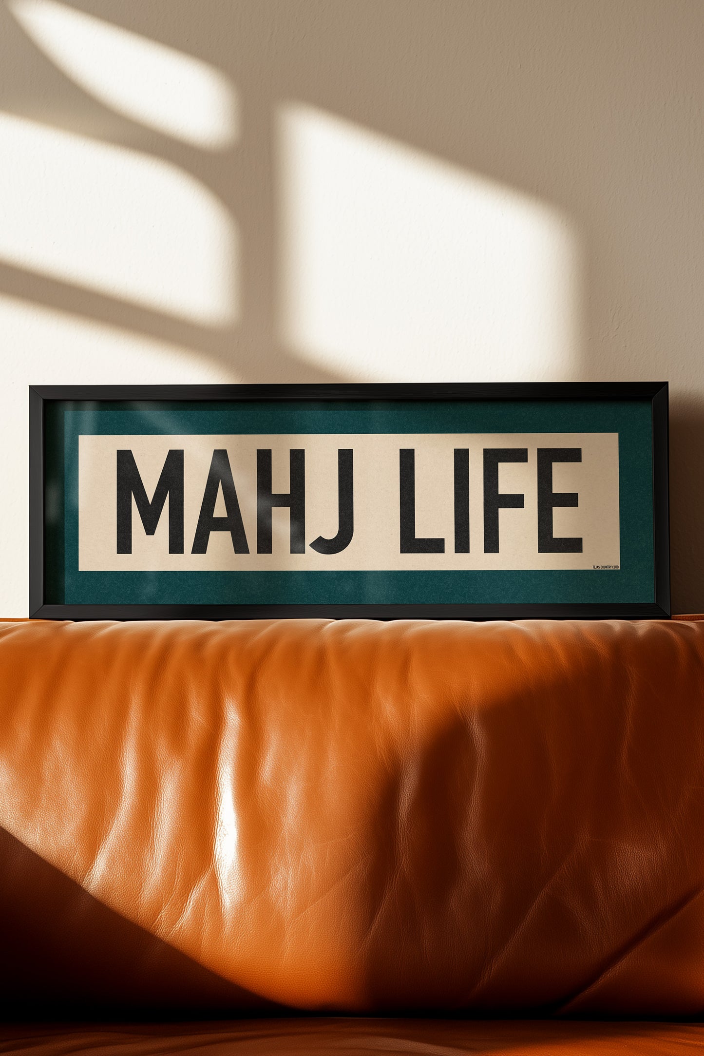 Framed Mahj Life Mahjong Art Scroll Sign