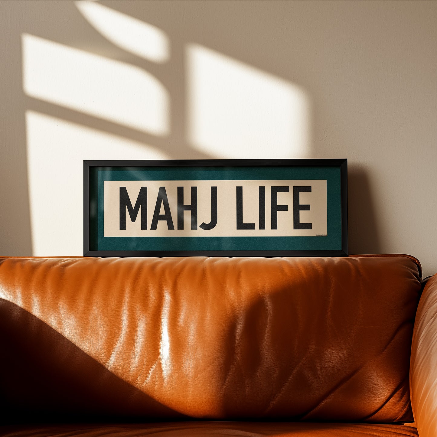Framed Mahj Life Mahjong Art Scroll Sign