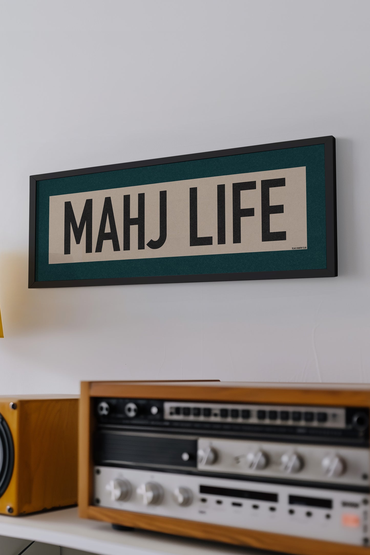 Framed Mahj Life Mahjong Art Scroll Sign