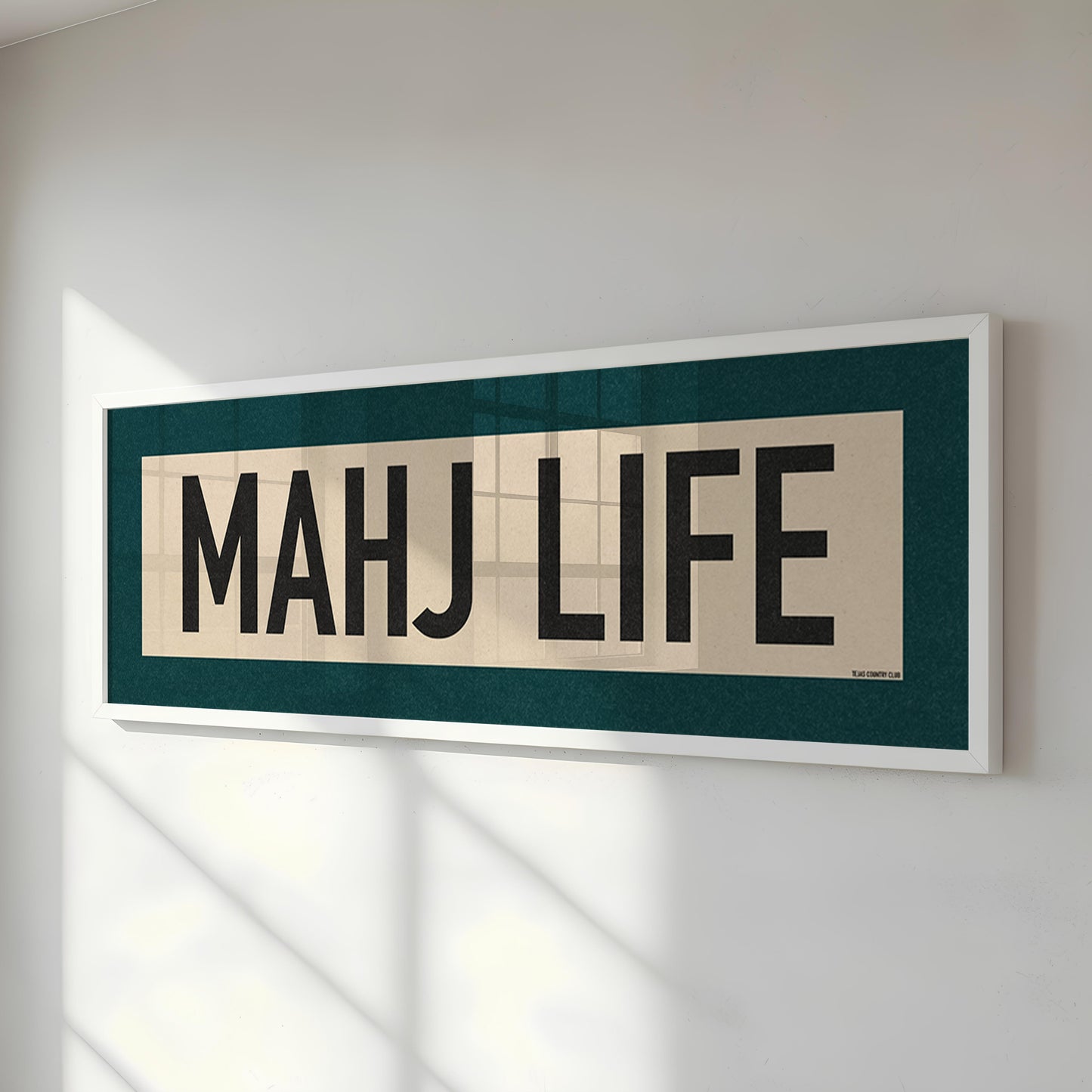 Framed Mahj Life Mahjong Art Scroll Sign