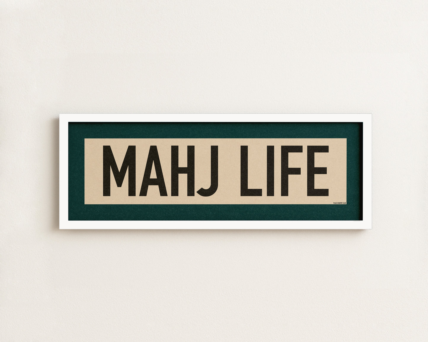 Framed Mahj Life Mahjong Art Scroll Sign
