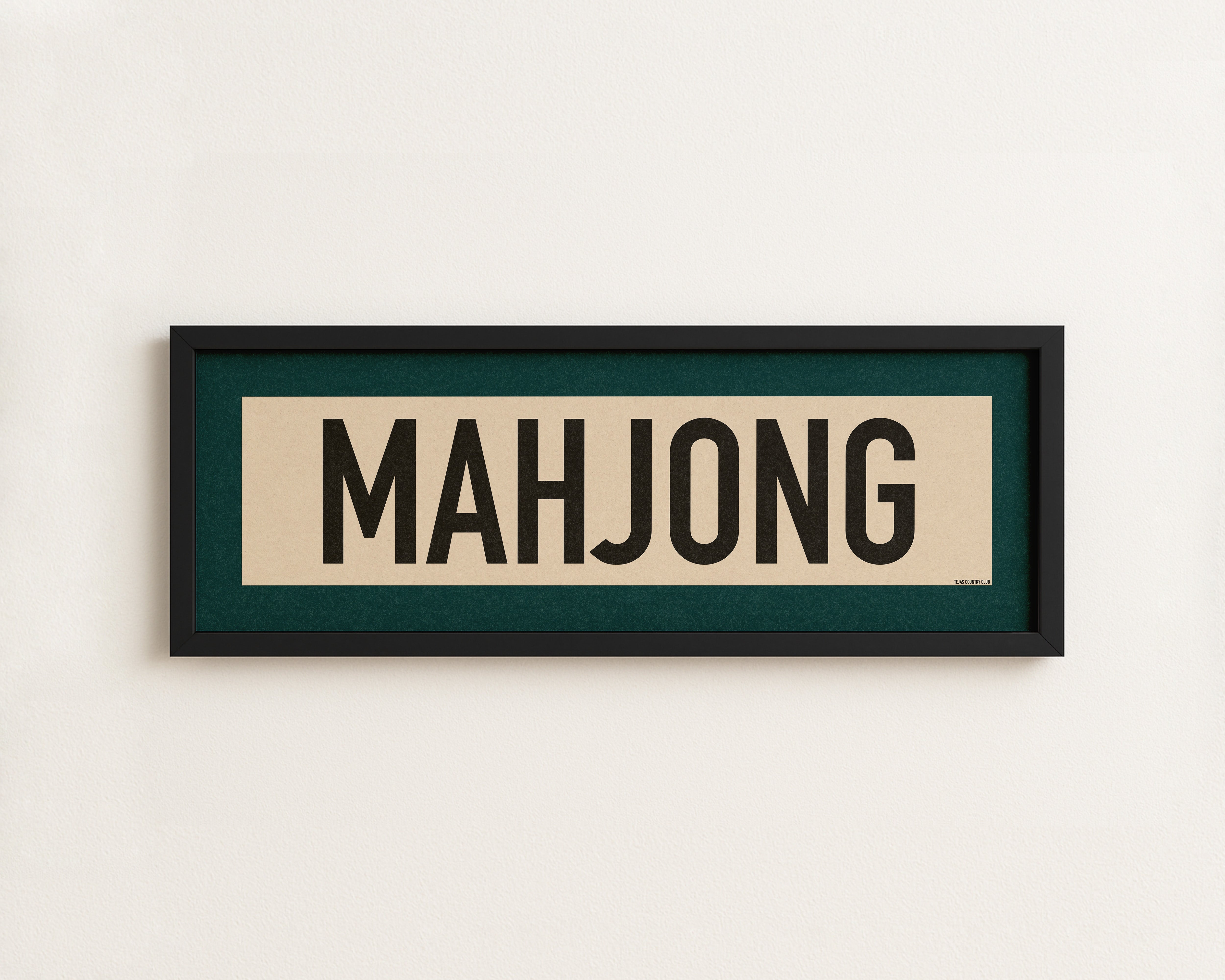 Framed Mahjong Art Scroll Sign - Tejas Country Club